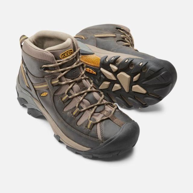 Keen Men's Targhee II Waterproof Mid-Black Olive/Yellow [KeenCA1002375 ...