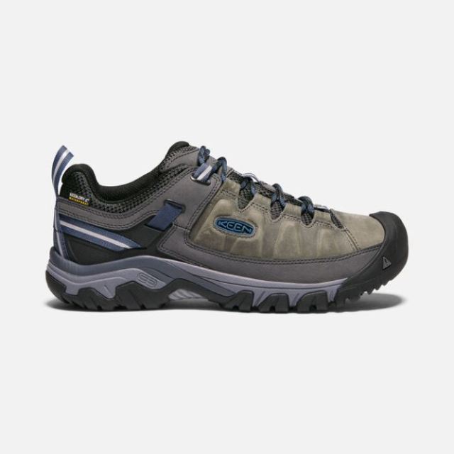 Keen Men's Targhee III Waterproof-STEEL GREY/CAPTAIN'S BLUE