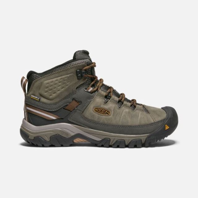 Keen Men's Targhee III Waterproof Mid Wide-BLACK OLIVE/GOLDEN BROWN