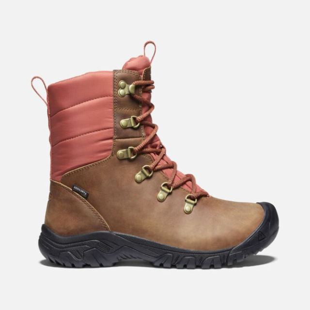 Keen Women's Greta Waterproof Boot-Toasted Coconut/Redwood