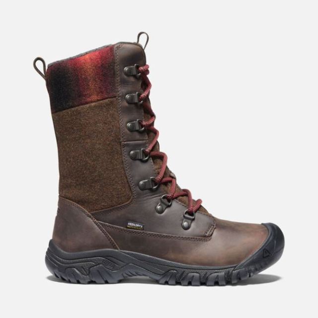 Keen Women's Greta Tall Waterproof Boot-Chestnut/Mulch