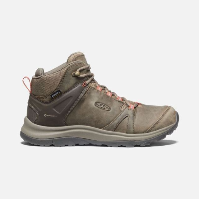 Keen Women's Terradora II Leather Waterproof Boot-Brindle/Redwood