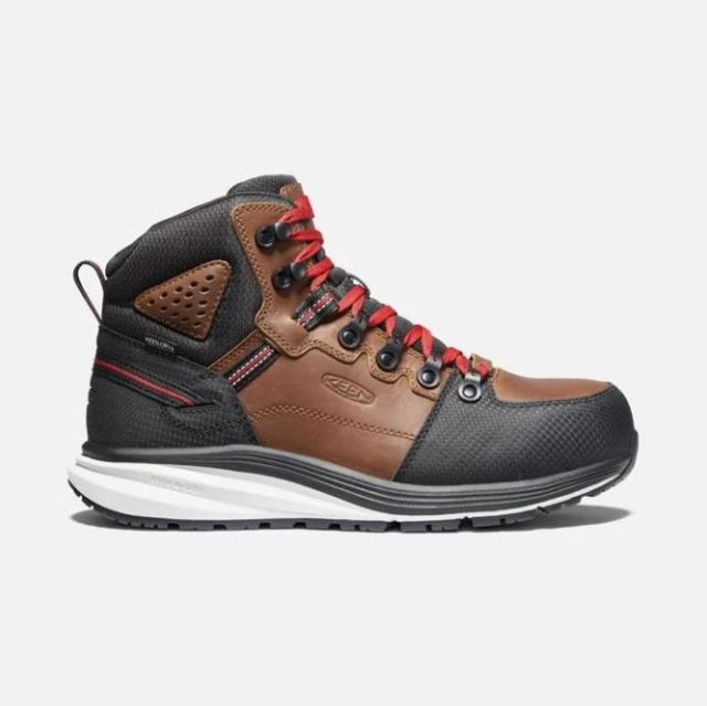 Keen Men's Red Hook Waterproof Boot (Carbon-Fiber Toe)-Tobacco/Black