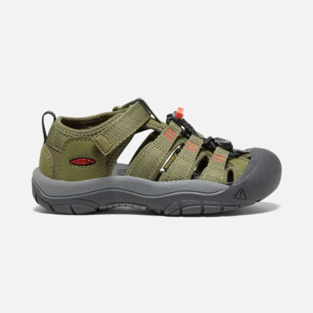 Keen Little Kids' Newport H2-Olive Drab/Orange