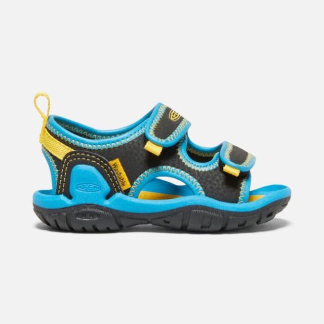 Keen Toddlers' Knotch Creek Open-Toe Sandal-Black/Vivid Blue