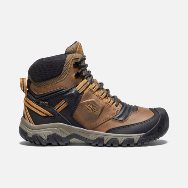 Keen Men's Ridge Flex Waterproof Boot-Bison/Golden Brown