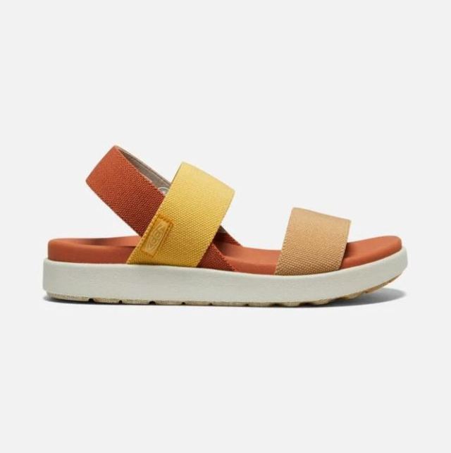 Keen Women's Elle Backstrap Sandal-Fossil Orange/Silver Birch