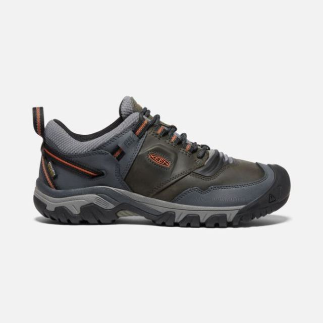 Keen Men's Ridge Flex Waterproof-Steel Grey/Fossil Orange